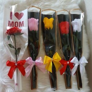 Artificial Roses with Bows